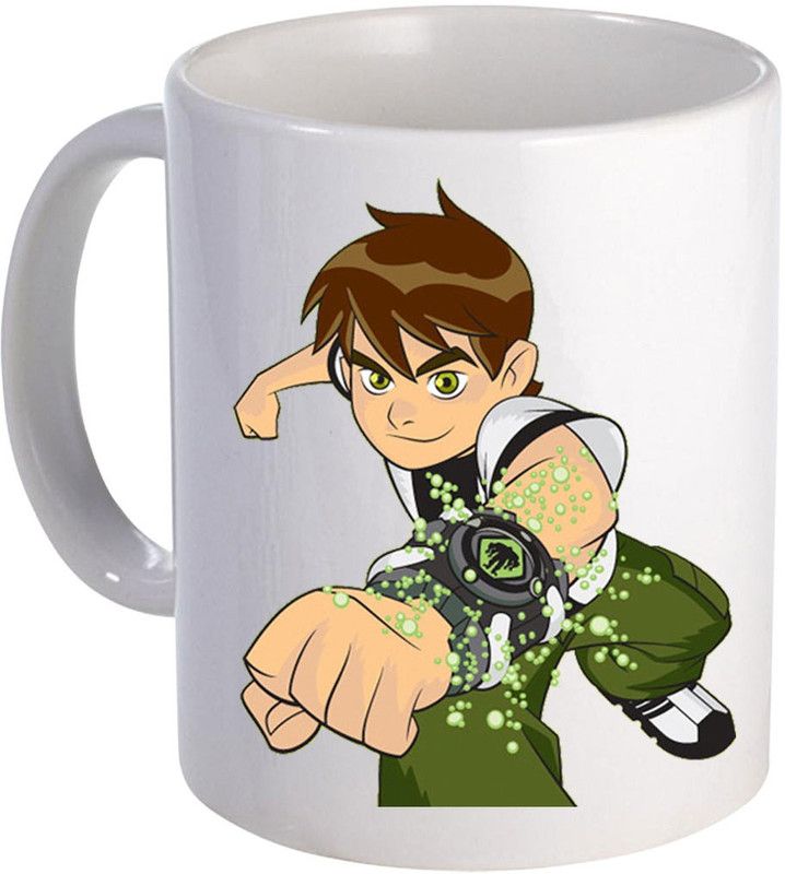 COLOR YARD best ben cartoon in fight style design on white Ceramic Coffee Mug  (325 ml)