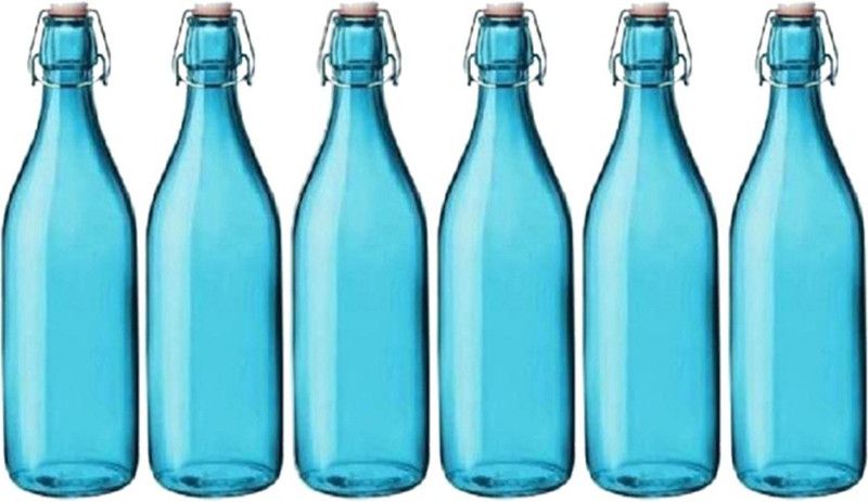 GLAMOROUS SOHAN1 1000 ml Bottle  (Pack of 6, Blue, Glass)