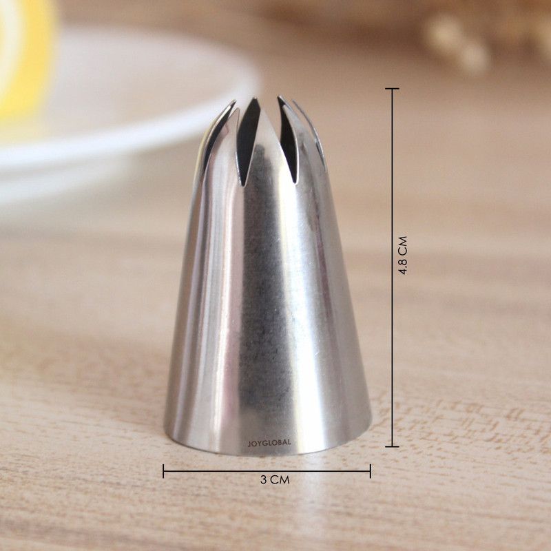 JoyGlobal Stainless Steel Professional Piping Nozzle Stainless Steel Round Icing Nozzle  (Silver Pack of 1)