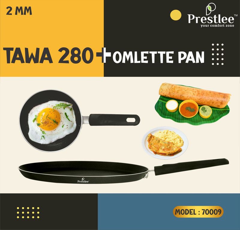 Sabari Prestlee PNFT-70009 Non-Stick Coated Cookware Set/Non Stick Set/Tawa Combo Tawa 28 cm diameter  (Aluminium, Non-stick)
