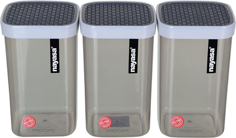 NAYASA Plastic Grocery Container - 1500 ml  (Pack of 3, Grey)