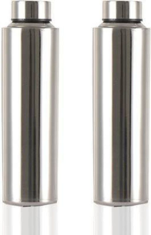 DWSS Water Bottles 1000 ml Bottle  (Pack of 2, Silver, Steel)