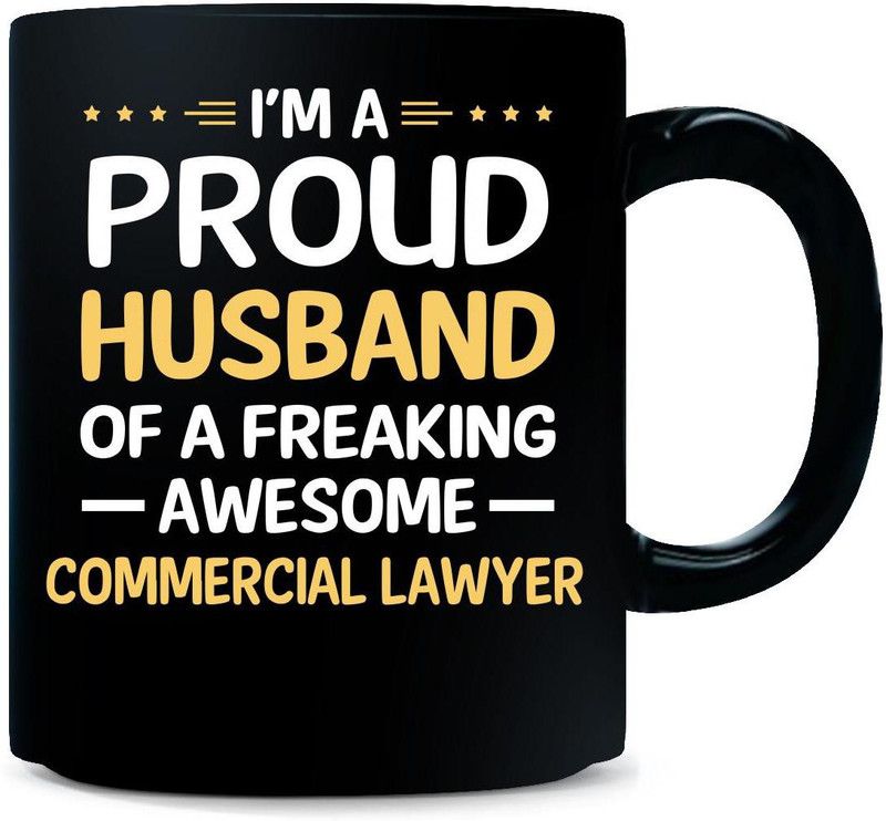 Gift Urself Proud Husband Of Freaking Awesome COMMERCIAL LAWYER Ceramic Coffee Mug  (325 ml)