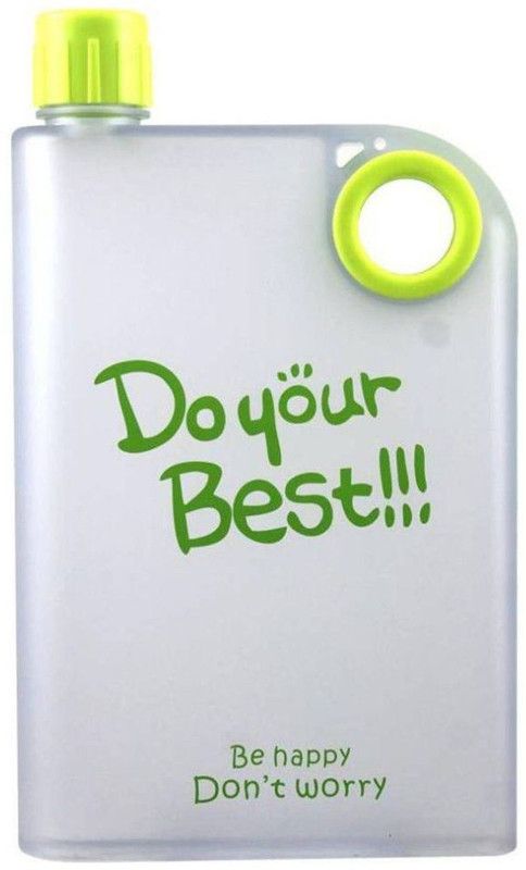 K Kudos Enterprise Portable Notebook Cup Bottle For Travel And Office Use 380 ml Bottle  (Pack of 1, Green, Plastic)