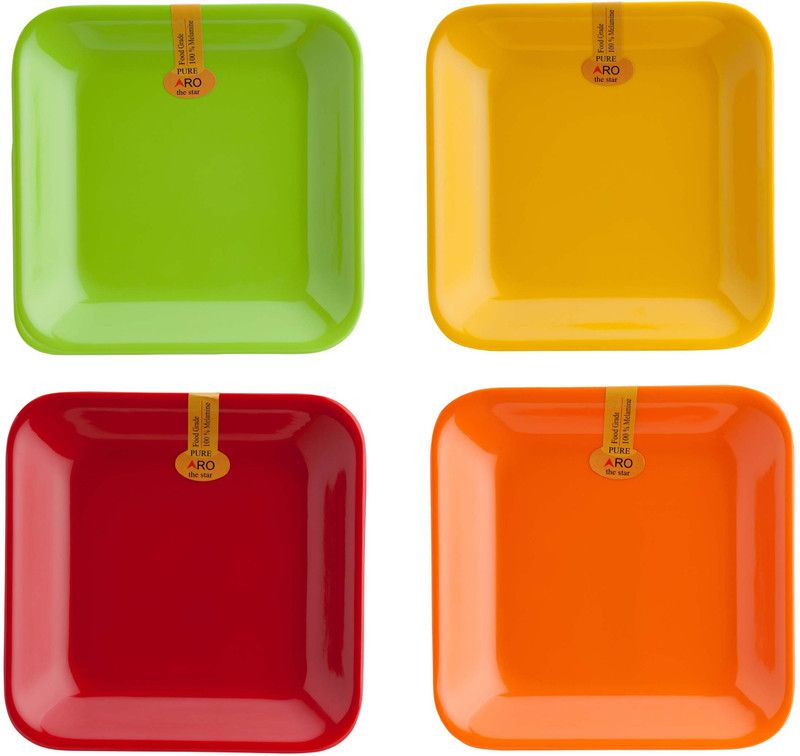 Aro Plate Set  (Pack of 4, Microwave Safe)