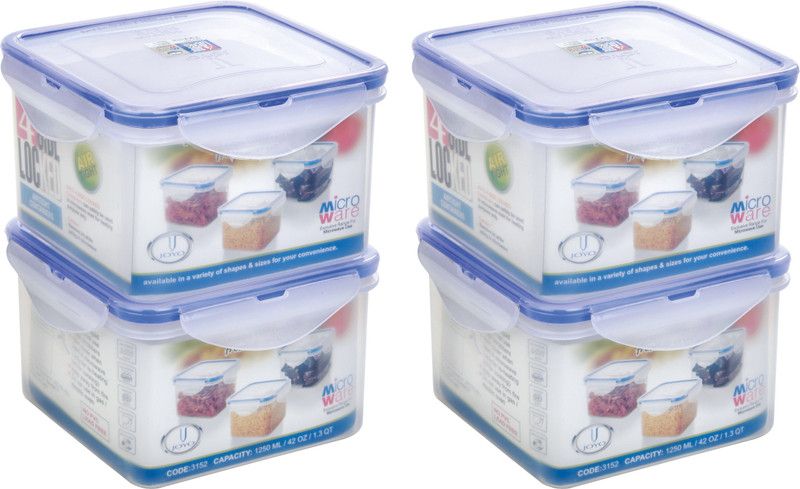 JOYO Plastic Grocery Container - 1250 ml  (Pack of 4, Multicolor)
