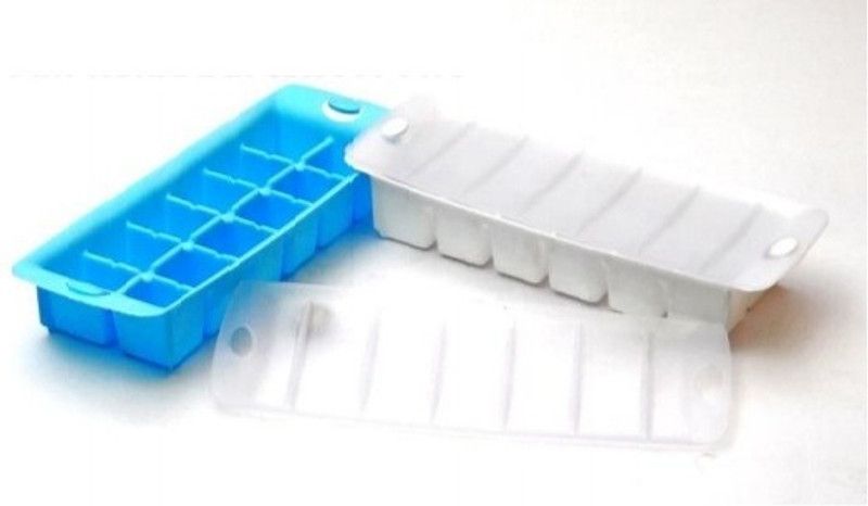 BIZOLO Blue, White Plastic Ice Cube Tray  (Pack of2)