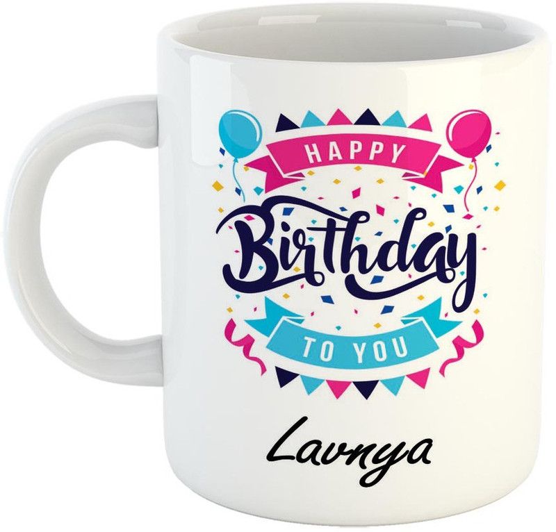 FABTODAY Best Personalised Gift for Birthday, Name - Lavnya Ceramic Coffee Mug  (350 ml)