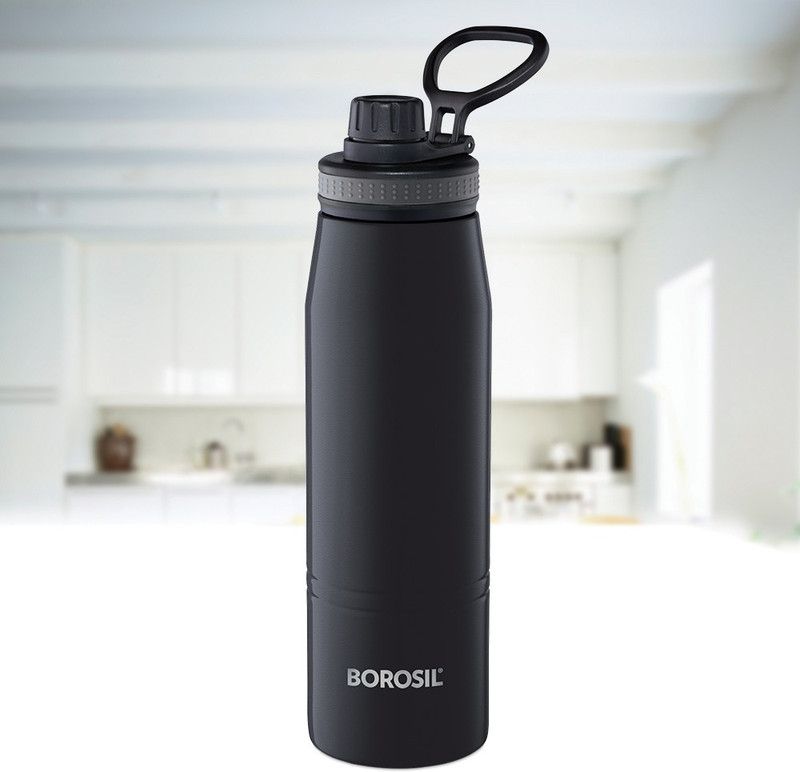BOROSIL Gosports 900 ml Flask  (Pack of 1, Black, Steel)