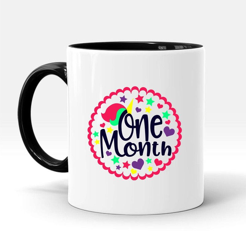 ADITI Designs One month Ceramic Coffee Mug  (300 ml)