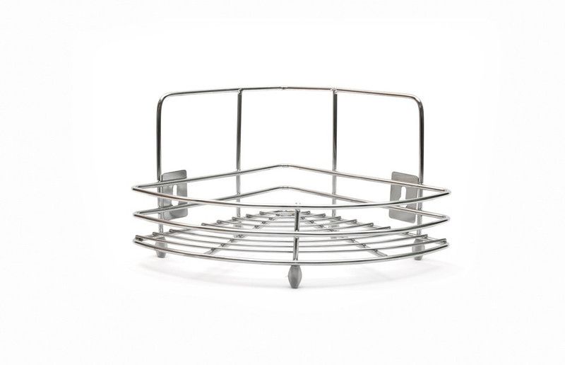 COCONUT 1 Step Corner/Shelf Rack/Bath Room Racks Silver (9 x 1) Containers Kitchen Rack  (Steel, Silver)