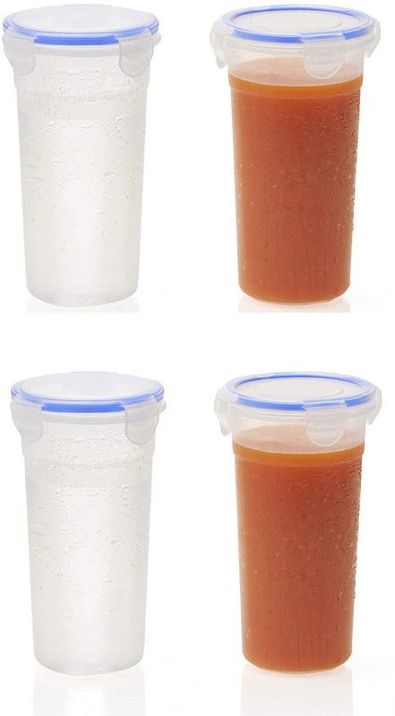 batwada export Plastic Grocery Container - 600 ml  (Pack of 4, Clear)