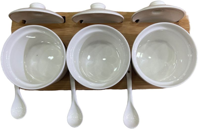ABC - 200 ml Melamine Pickle Jar  (Pack of 3, White)