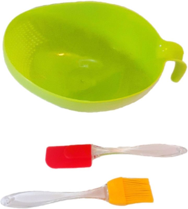 ISHWAR KA GHAR BOWL1BRUSH1SPATULA1 Kitchen Tool Set  (Multicolor, Colander, Brush, Spatula)