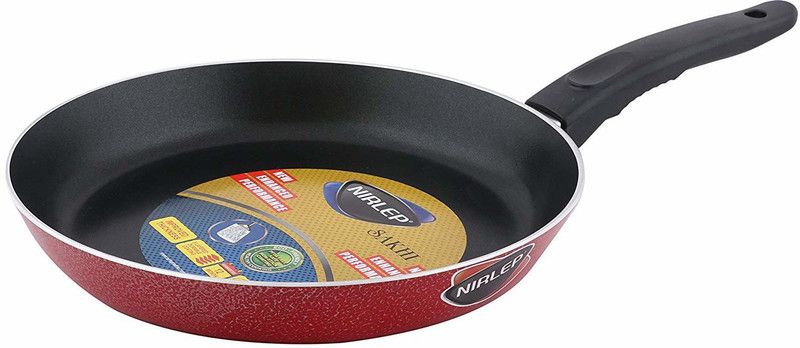 Nirlep Sakhi Non-Stick Aluminium Fry Pan, 21 cm, Red Fry Pan 21 cm diameter 0 L capacity  (Aluminium, Non-stick)