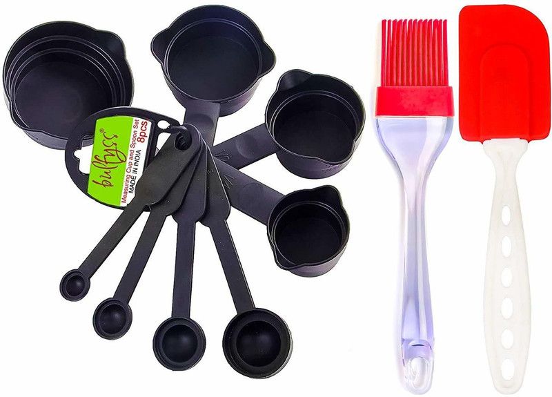 Bulfyss 8Pcs Black Measuring Cups and Spoons Set, Spatula and Brush Set Kitchen Tool Set  (Spatula)