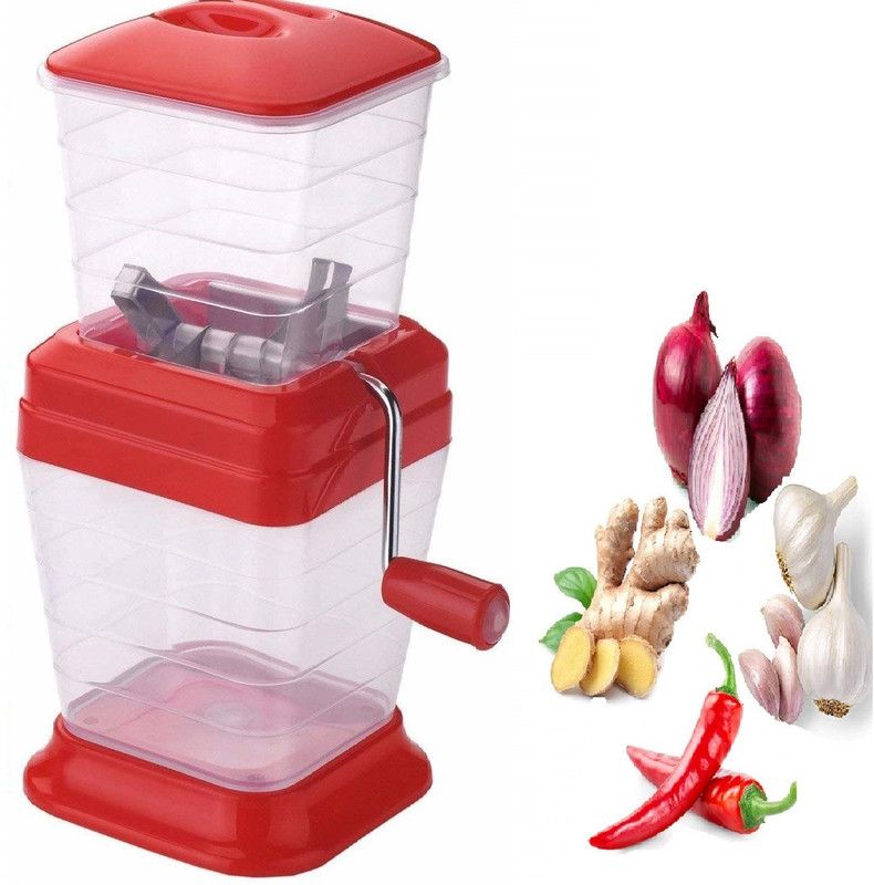 Red color Garlic, Chilli & Dryfruits Multi Crusher Chopper Vegetable Vegetable & Fruit Chopper  (pack of - 1)