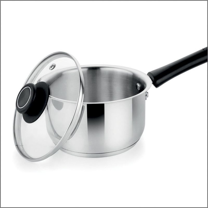 PRABHA by Prabha Heavy Gauge Bottom Encapsulated Base Stainless Steel Saucepan 2.7L and 20cm Diameter Sauce Pan 20 cm diameter with Lid 2.7 L capacity  (Stainless Steel, Induction Bottom)