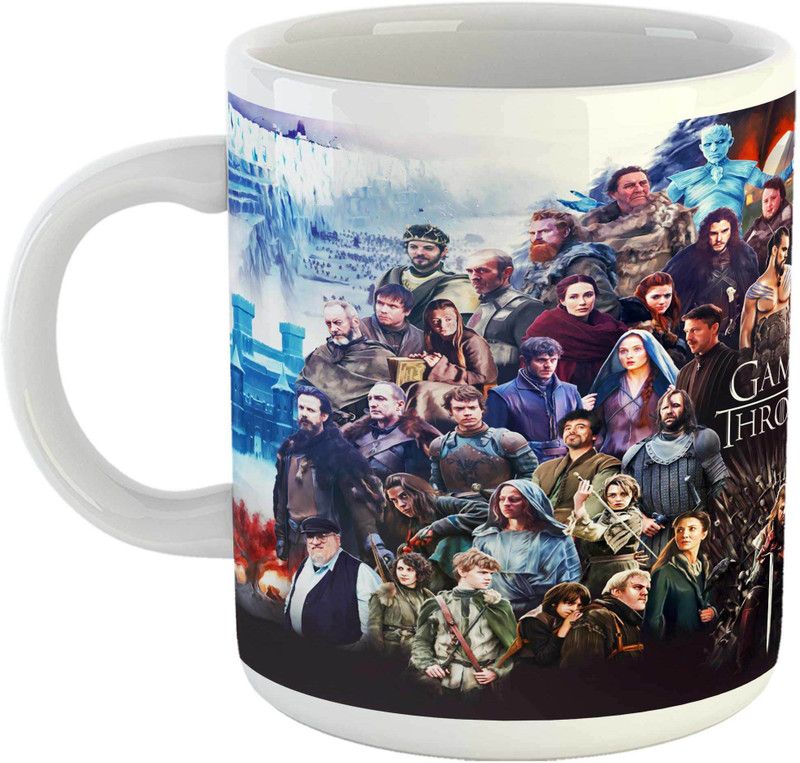 Jbn Game of Thrones| White Ceramic with Handle | GOT Special, 350ml Ceramic Coffee Mug  (350 ml)