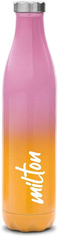 MILTON PRUDENT-350 Thermosteel Hot & Cold Water Bottle 360 ml Bottle  (Pack of 1, Pink, Orange, Steel)
