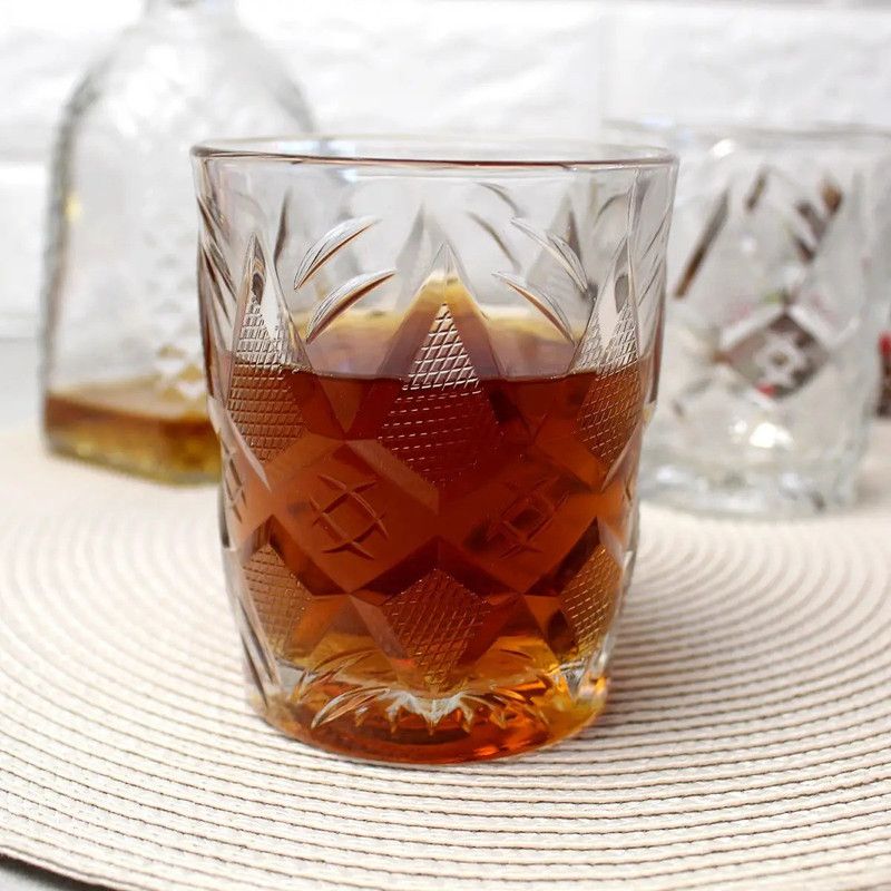 Smartserve (Pack of 6) Status Glass Set Whisky Glass  (385 ml, Glass, Clear)