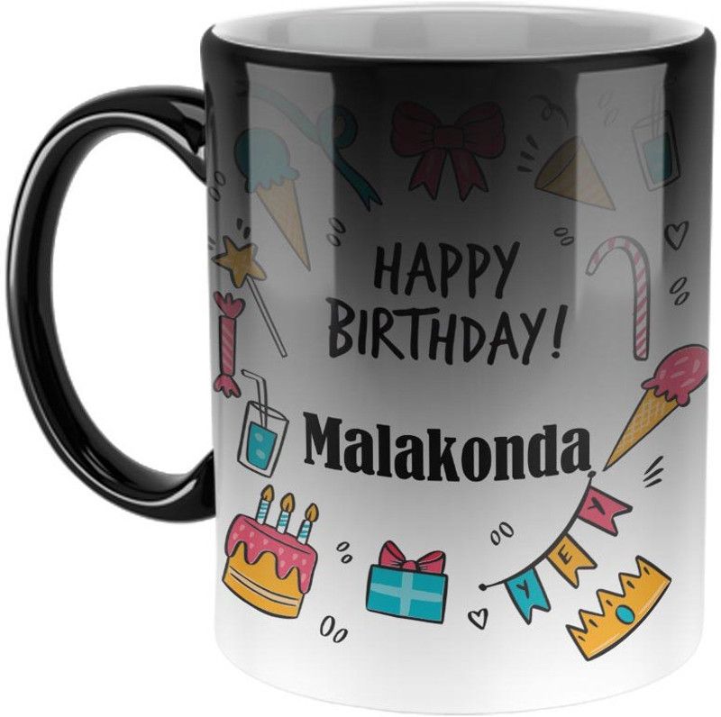 Furnish Fantasy Best Birthday Gift - Color Changing Magic, Name - Malakonda Ceramic Coffee Mug  (350 ml)