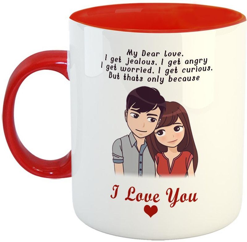FABTODAY I Love You Coffee - Best Valentine Gift for Husband and Boyfriend Girlfriend Wife (Red) Ceramic Coffee Mug  (350 ml)