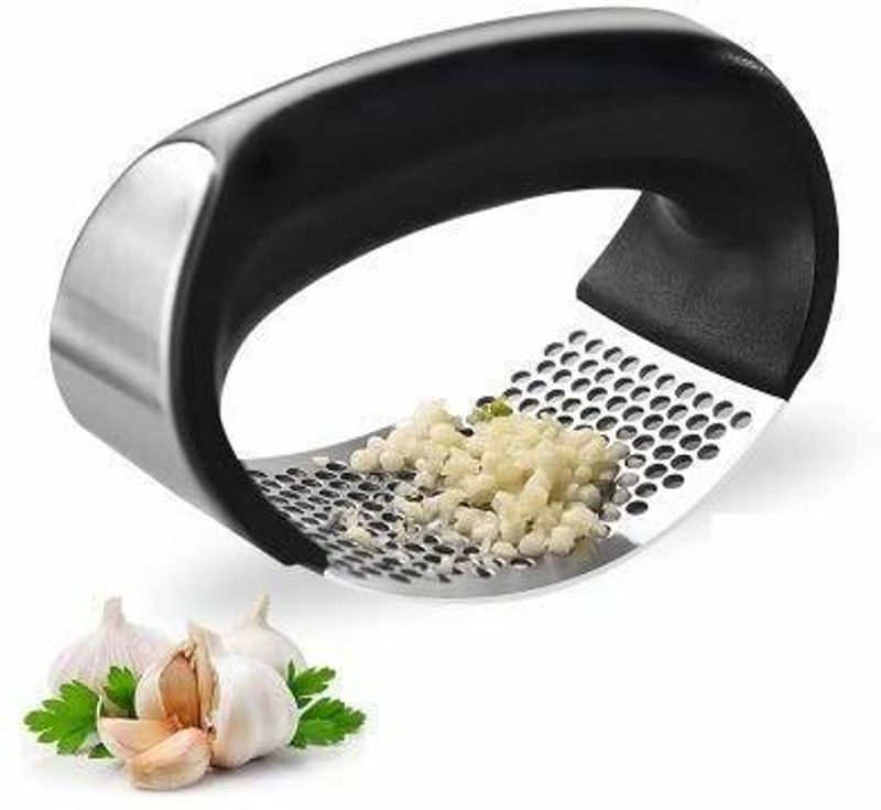 VHA Stainless Steel Manuel Garlic & Ginger Crusher Garlic Press  (Silver)