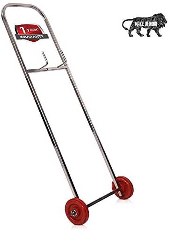 BlueBerry's Smart Trolley Stand for LPG Gas Cylinder Bottle Stainless Steel Rode's with High Quality Wheels | Easy for Use Gas Cylinder Trolley  (Silver)