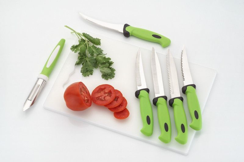 JEN 7-pcs Cutting Utility Green Combo Plastic, Steel Cutting Board  (Green Pack of 7 Dishwasher Safe)