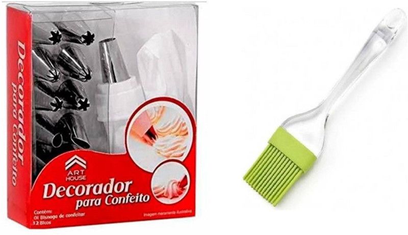 Trendmakerz 1 Silicone Brush & 1 set Cake Decorator Baking Combo Kitchen Tool Set  (Multicolor, Baking Tools)