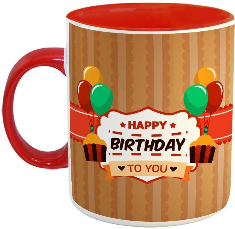 FABTODAY Happy Birthday to you Coffee - Best Gift for Birthday - Color - Red (0328) Ceramic Coffee Mug  (350 ml)