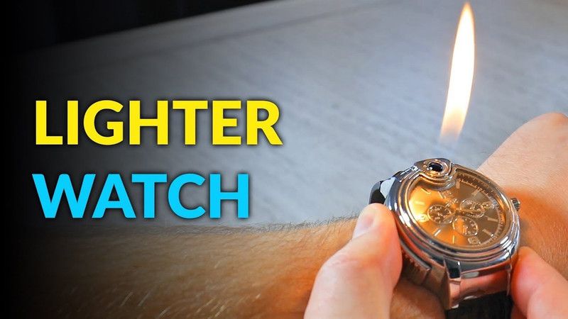Black Camel ™ 2 in 1 Multipurpose Heavy Quality Hand Wrist Watch lighter | Silver Dial Color And Silver Dial Case With Brown Leather Strap Watch Steel Gas Lighter  (Silver, Pack of 1)