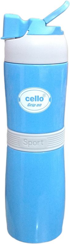 cello Grip On Sporty 450 ml Bottle  (Pack of 1, Blue, Steel)
