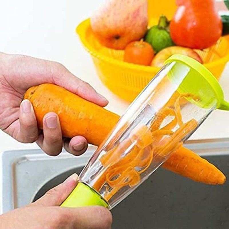 Ujalaurbanhub Multifunctional Vegetable Or Fruit Straight Peeler with Collect Cup Container Straight Peeler  (Multicolor)