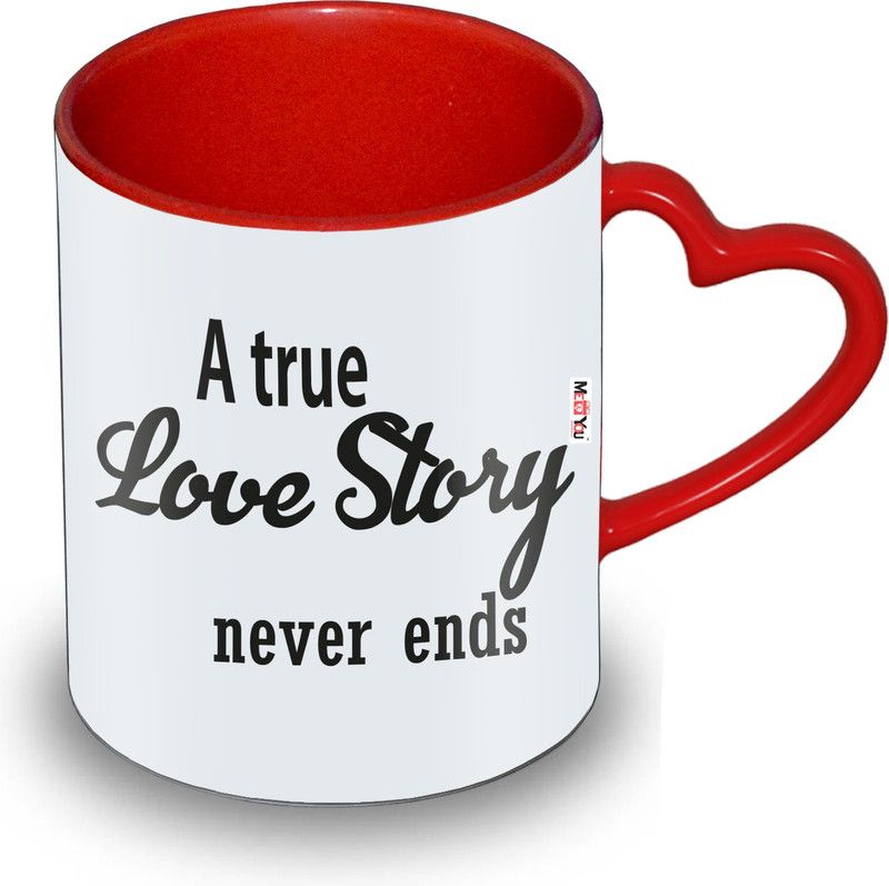 ME&YOU Printed Ceramic Coffee IZ19DTLoveHeartMUr-14 Ceramic Coffee Mug  (325 ml)