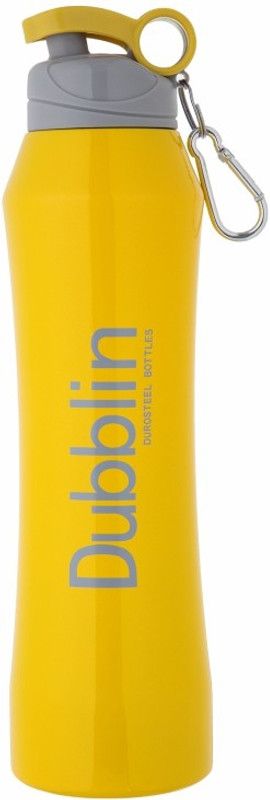 DUBBLIN Trendy Double Wall Vacuum Insulated Water Bottle, Keeps Hot 12 Hrs, Cold 24 Hrs 800 ml Bottle  (Pack of 1, Yellow, Steel)