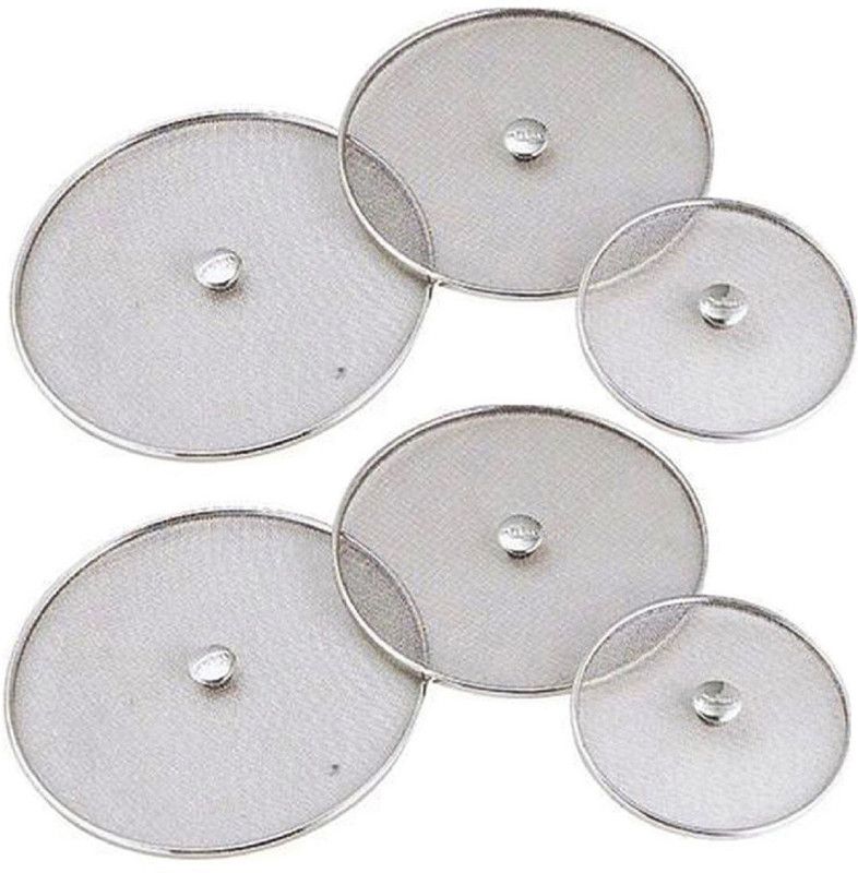 KUBER INDUSTRIES Stainless Steel Food Cover/Milk cover Jali/Steel Jali/Multipurpose Net Lid Set of 6 Pcs (7 & 8 & 9 & 10 & 11 & 12 Inches) Code-Net40 7 inch Lid  (Steel)