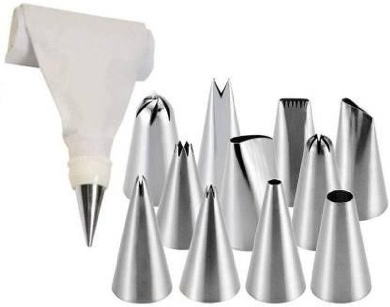 SHREE SADGURU CREATION CAKE DECORATING TOOLS015 12 Piece Cake Decorating Set Frosting Icing Piping Bag Tips Kitchen Tool Multicolor Kitchen Tool Set  (Multicolor, Baking Tools)