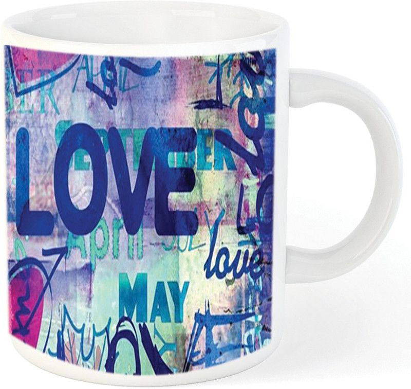 Candy Love Valentine Gifts For Girlfriend Valentine Gift 320Ml Multicolor (M Ceramic Coffee Mug  (320 ml)