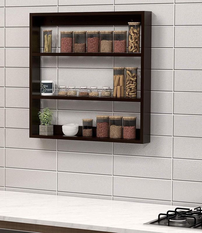 Onlineshoppee Containers Kitchen Rack Wood