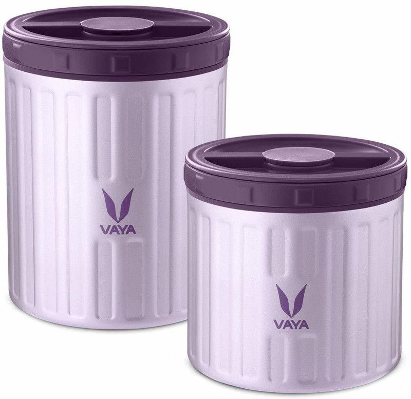 Vaya Steel Grocery Container - 800 ml  (Pack of 2, Purple)
