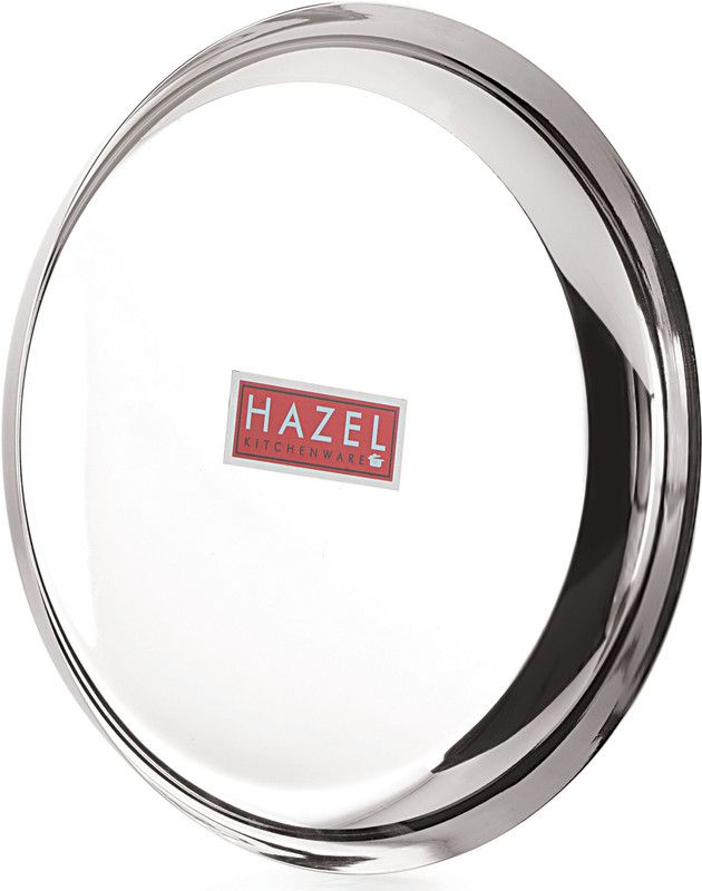 HAZEL Steel Plates For Lunch Plates Dinner Steel Dinner Plate Set, 26.8 cm Dinner Plate