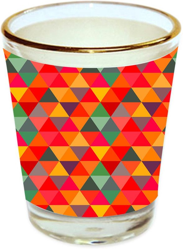 Sri Sai Shopping vodka shot glass multicolor floral design with golden rim for home and bar accessories 40ml (style-10443) Glass Shot Glass  (40 ml, Glass, Multicolor)