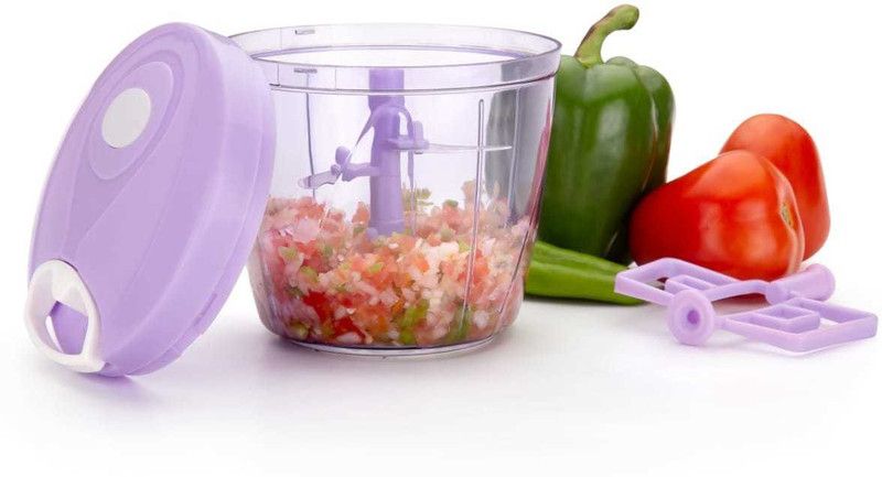 MAHI'S Chopper 1000ML.WITH HEAVY 6 BLADES & MIXY-PREMIUM QUALITY BPA FREE DORI CHOPPER Vegetable & Fruit Chopper  (1)