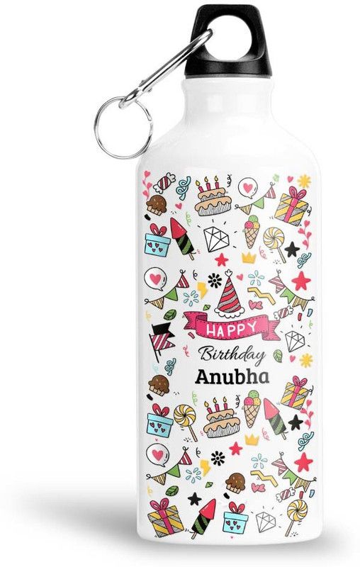 Furnish Fantasy Happy Birthday Aluminium 750ml Water Bottle-Best Birthday Gift for kids, Anubha 750 ml Bottle  (Pack of 1, Multicolor, Aluminium)