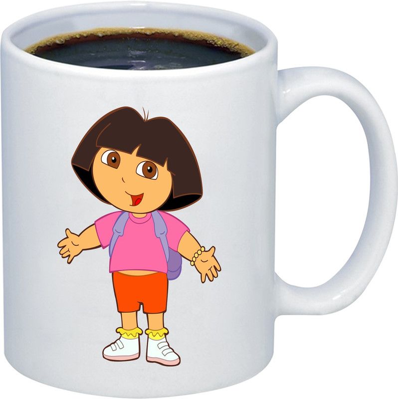 ADITI Designs Cute Cartoon GIRLS Characters Print Designer Ceramic Coffee Mug  (325 ml)