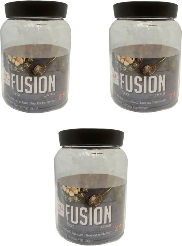 Shriveer Royal Plastic Pickle Jar - 1000 ml  (Pack of 3, Black)