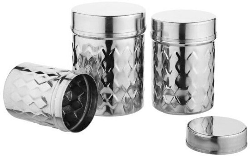 Beautiful Kitchen Steel Utility Container - 900 ml, 1200 ml, 1500 ml  (Pack of 3, Silver)
