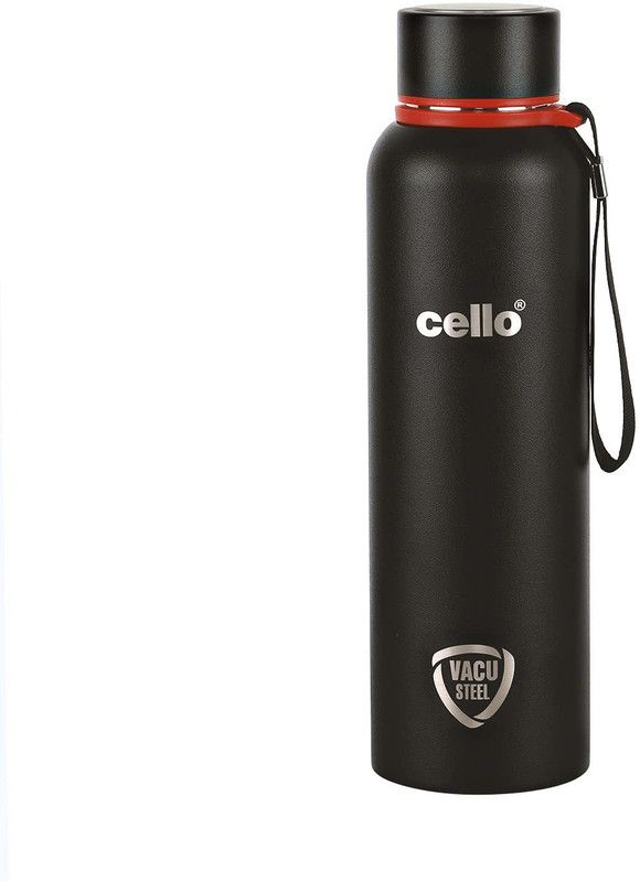 cello Duro Tuff Steel Kent DTP Coating Double Walled Stainless Steel 750 ml Flask  (Pack of 1, Black, Steel)